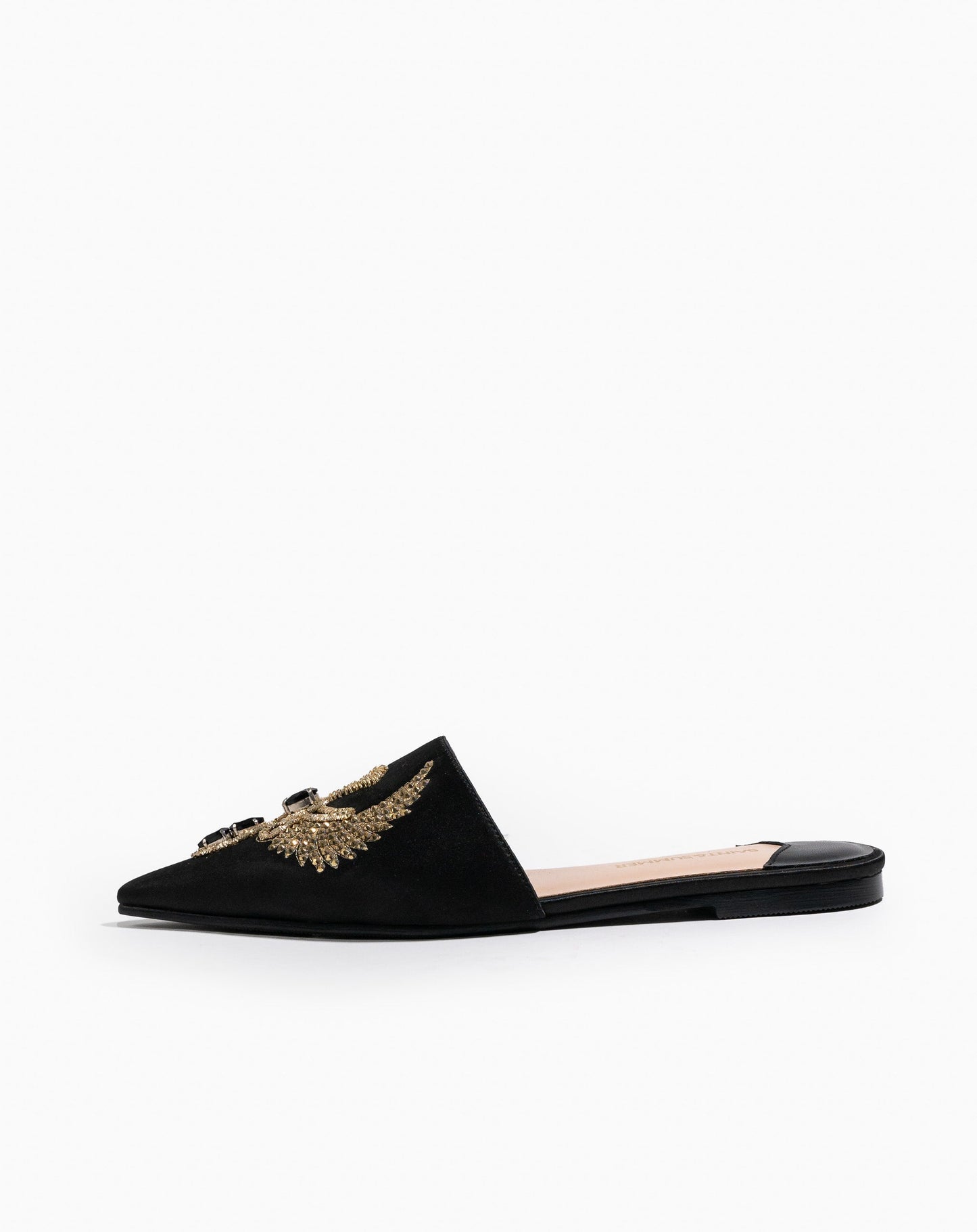 Electra Phoenix Embroidered Push-in Pointed Flat Shoe