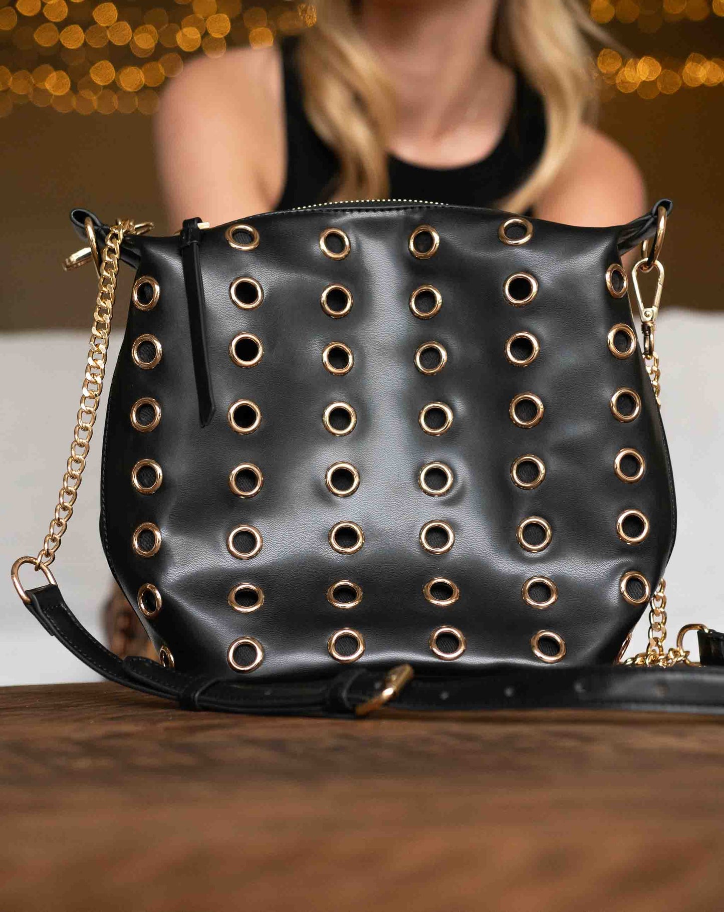 Guiliana Eyelet Bag - Black - Bags