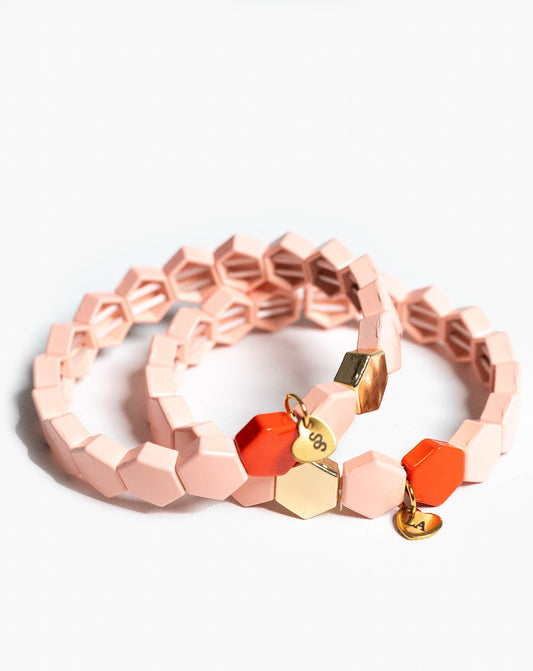 Hexagon Trinket Bracelet - PINK - Pink / One Size - Novelty