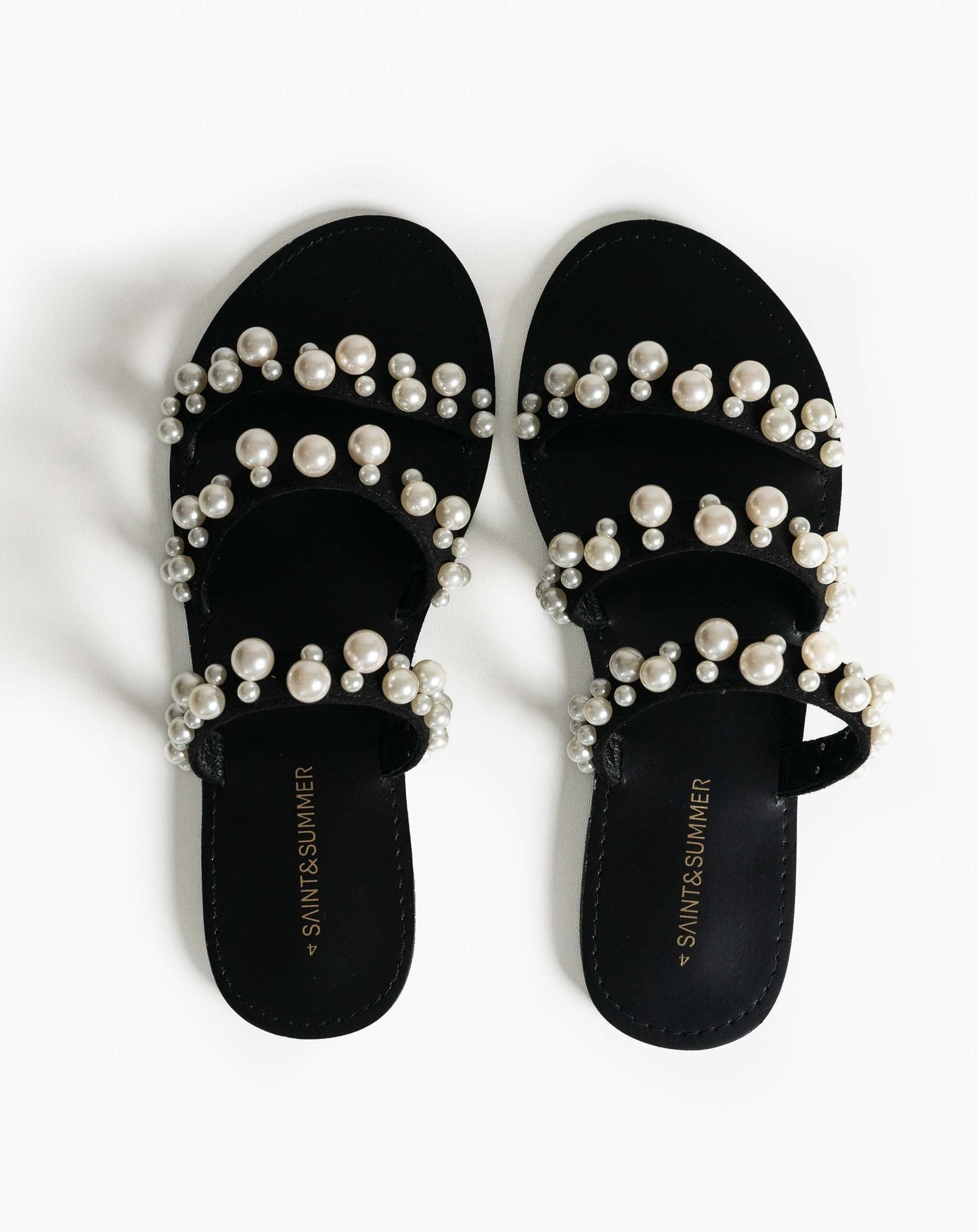 Inez Pearl Strap Sandals - Flats