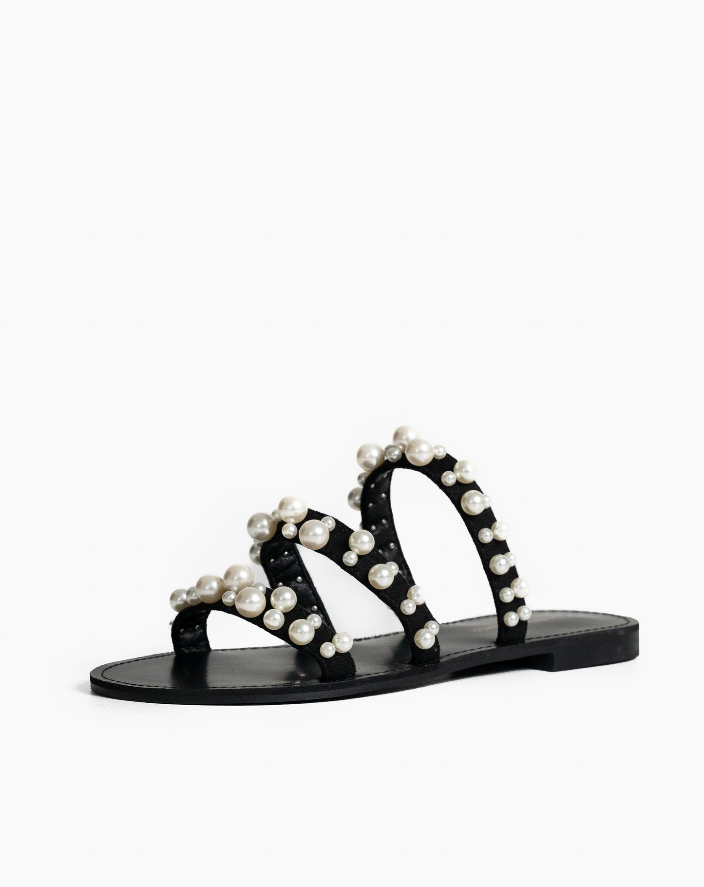 Inez Pearl Strap Sandals - Flats