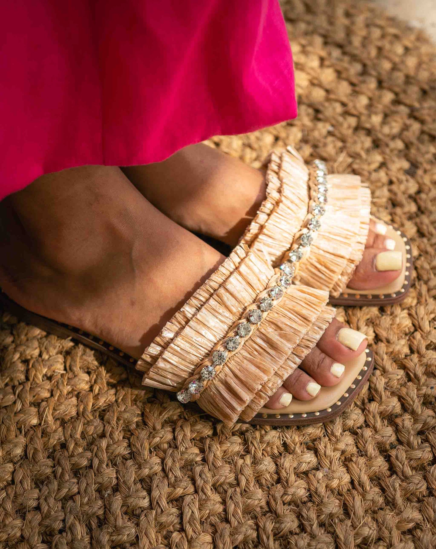 Isabetta Raffia Sandal - Flats