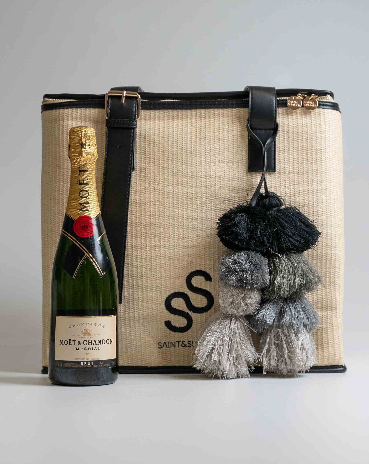 Ladies Saint & Summer Raffia Family Cooler Set - Black