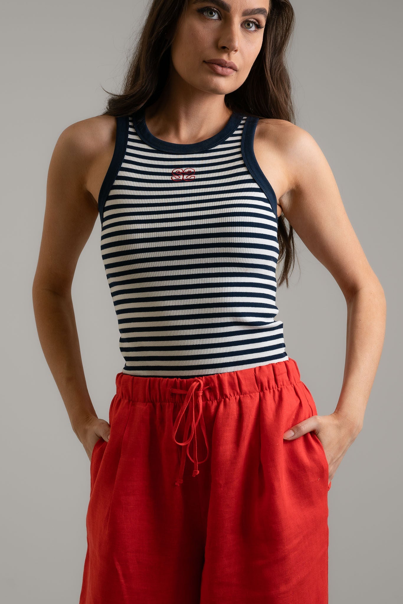 Marina Stripe Vest - Knit Tops