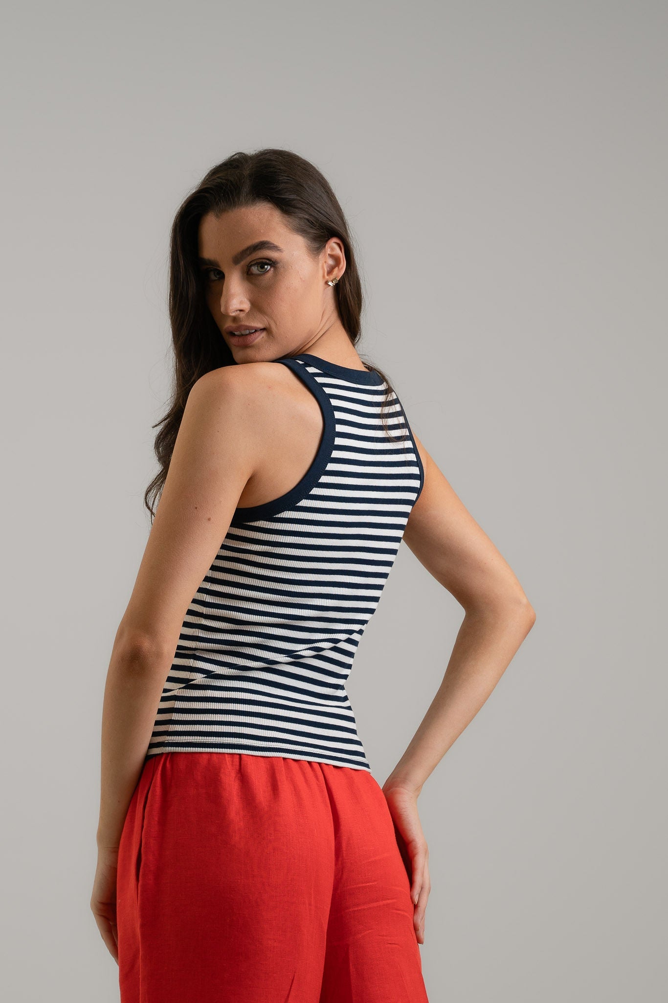 Marina Stripe Vest - Knit Tops