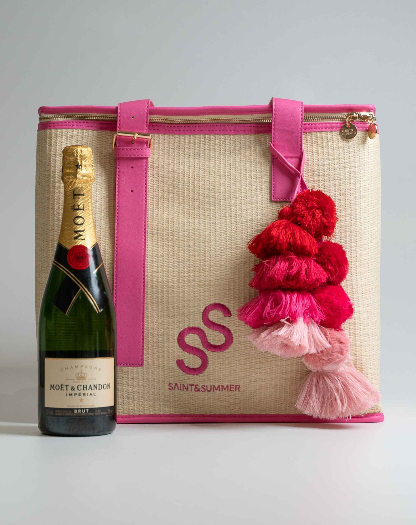 Raffia Family Cooler - Pink - Bags