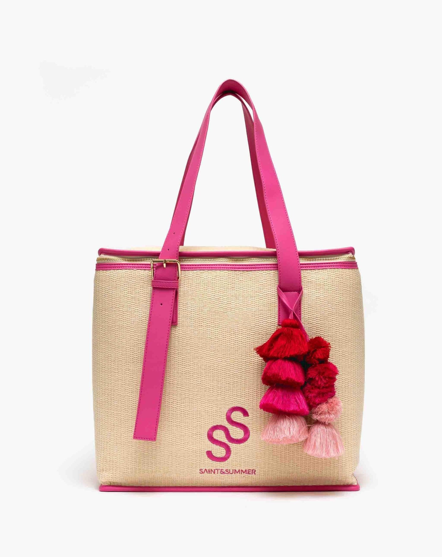 Raffia Family Cooler - Pink Bags