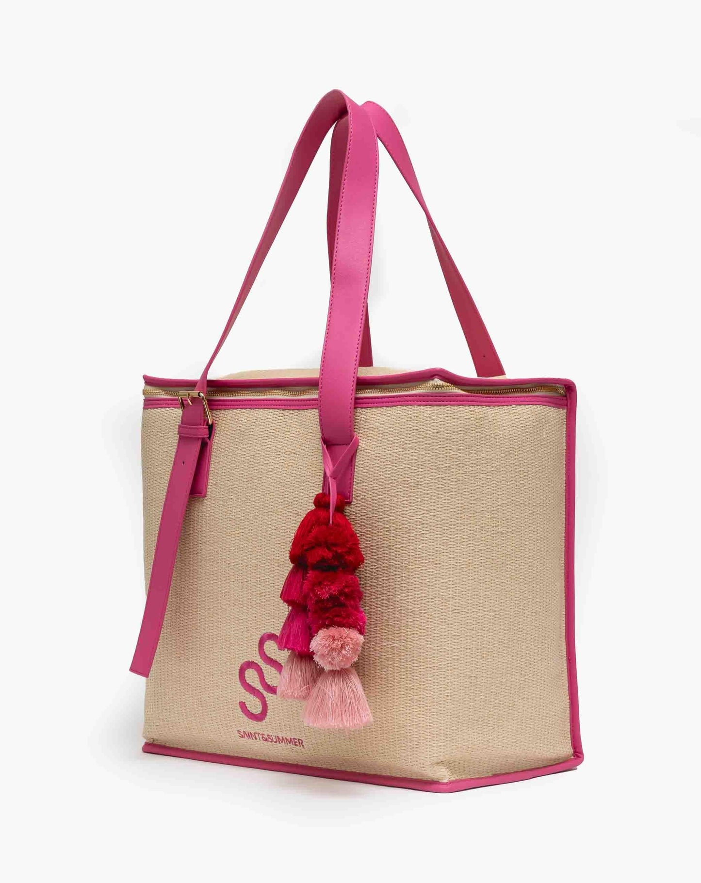 Raffia Family Cooler - Pink Bags