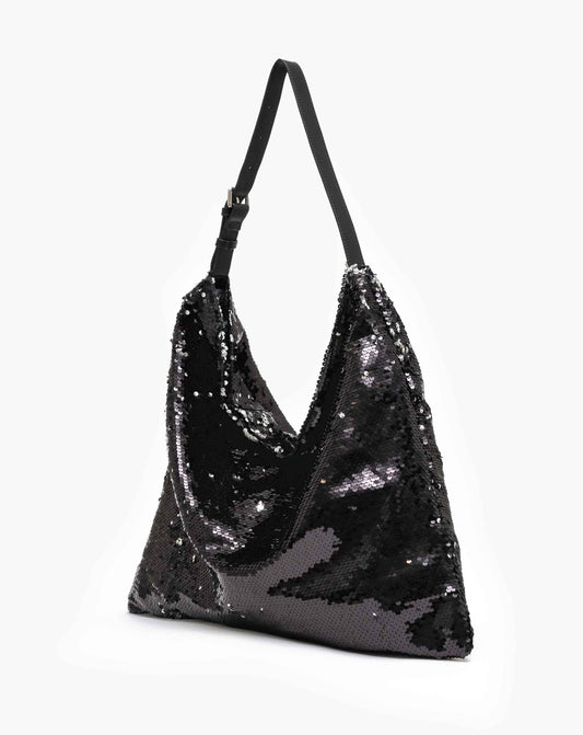 Sequins Hobo Bag - Black Bags