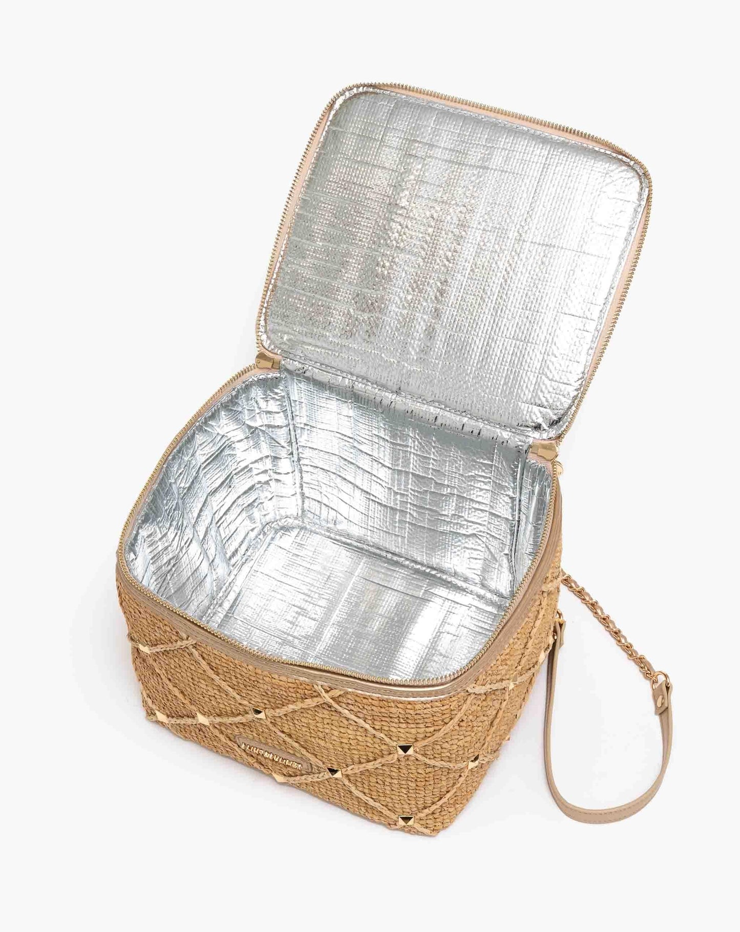 Studded Raffia Lunch Cooler - Oatmeal Bags