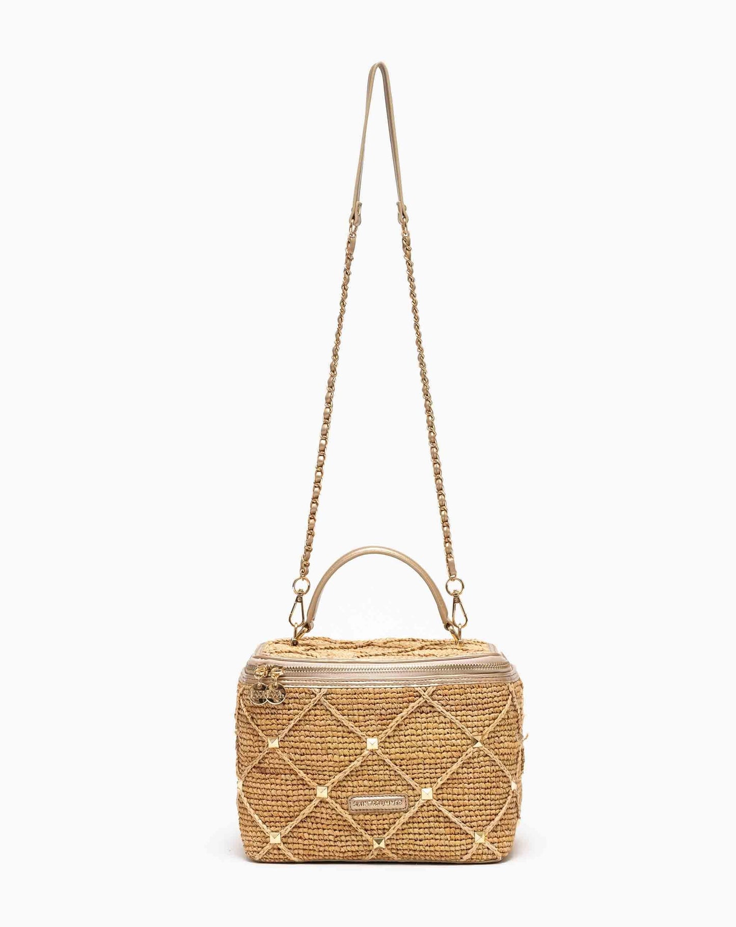 Studded Raffia Lunch Cooler - Oatmeal Bags