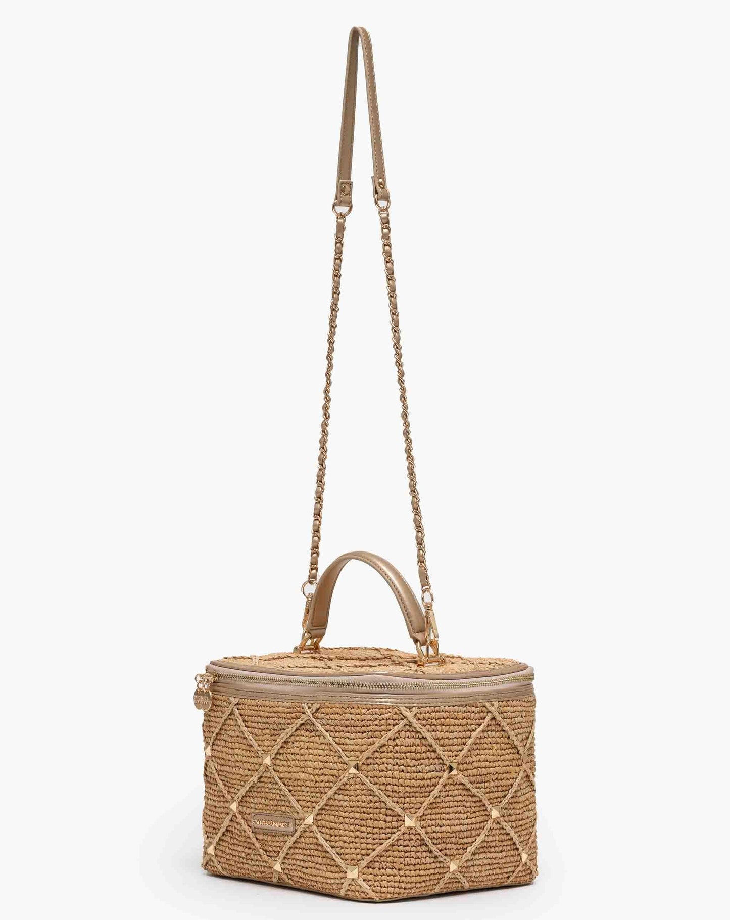 Studded Raffia Lunch Cooler - Oatmeal Bags