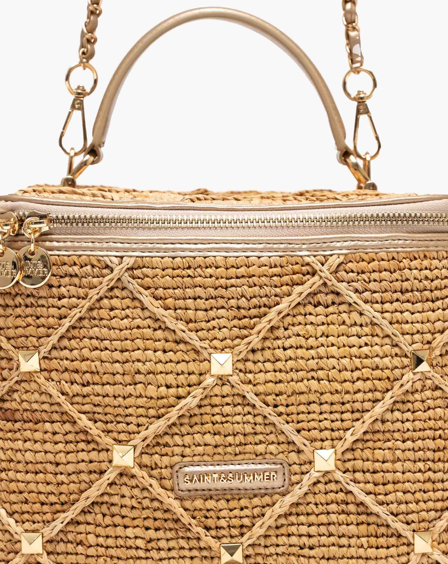 Studded Raffia Lunch Cooler - Oatmeal Bags