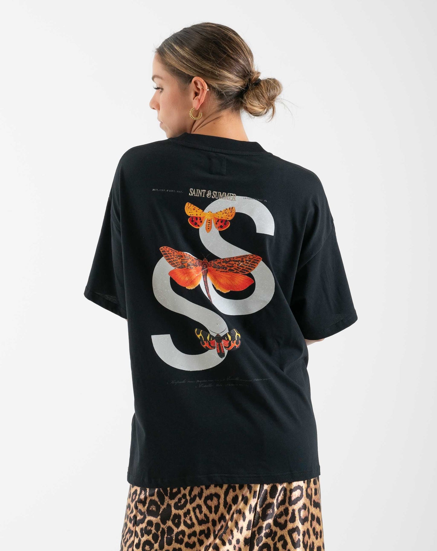 Unisex Butterfly T-Shirt Black - Knit Tops